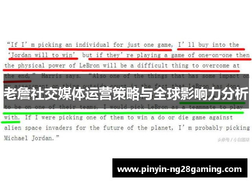 老詹社交媒体运营策略与全球影响力分析